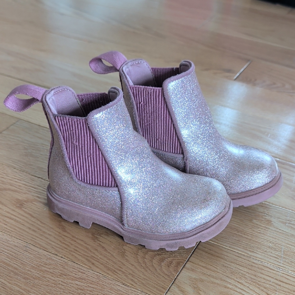 Native Shoes Kids Glitter Pink Chelsea Boots